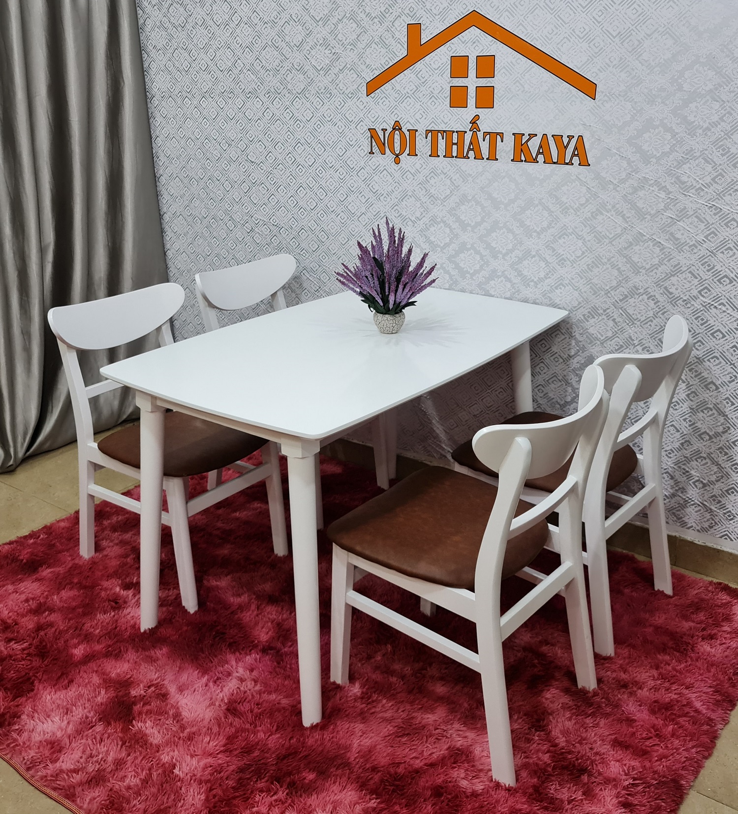 Set Bàn Ăn 4 Ghế Lunar (Tự Nhiên) BAK-493