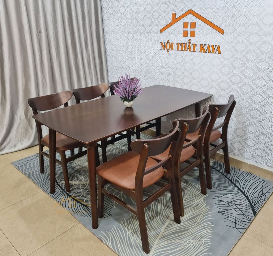 Set Bàn Ăn 6 Ghế Lunar (Tự Nhiên) BAK-491