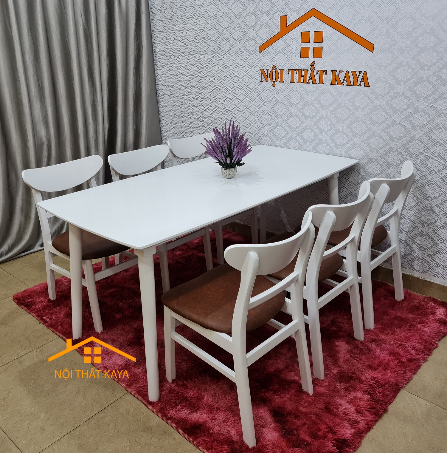 Set Bàn Ăn 6 Ghế Lunar (Tự Nhiên) BAK-491