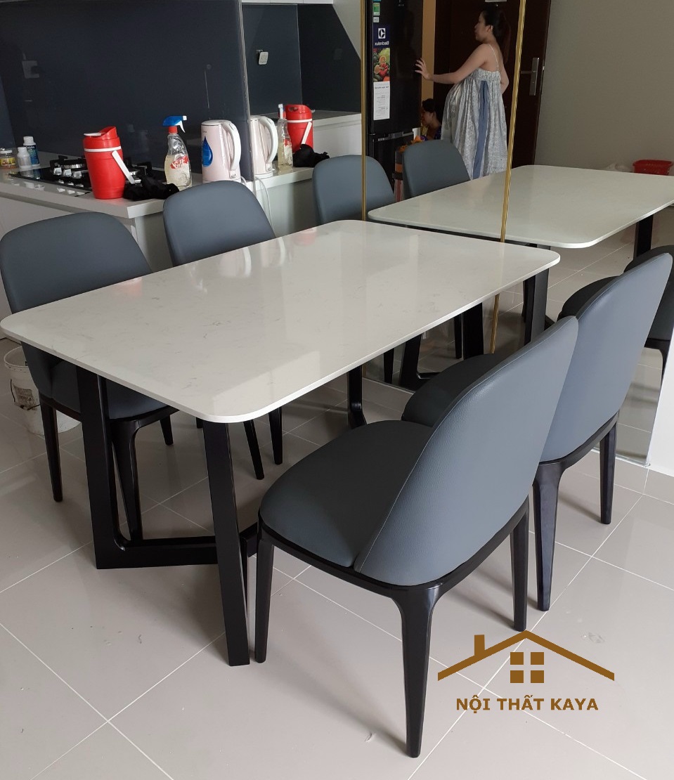 Bộ Bàn Ăn 4 Ghế Mặt Đá Nhập Khẩu Doxa BAK - 03