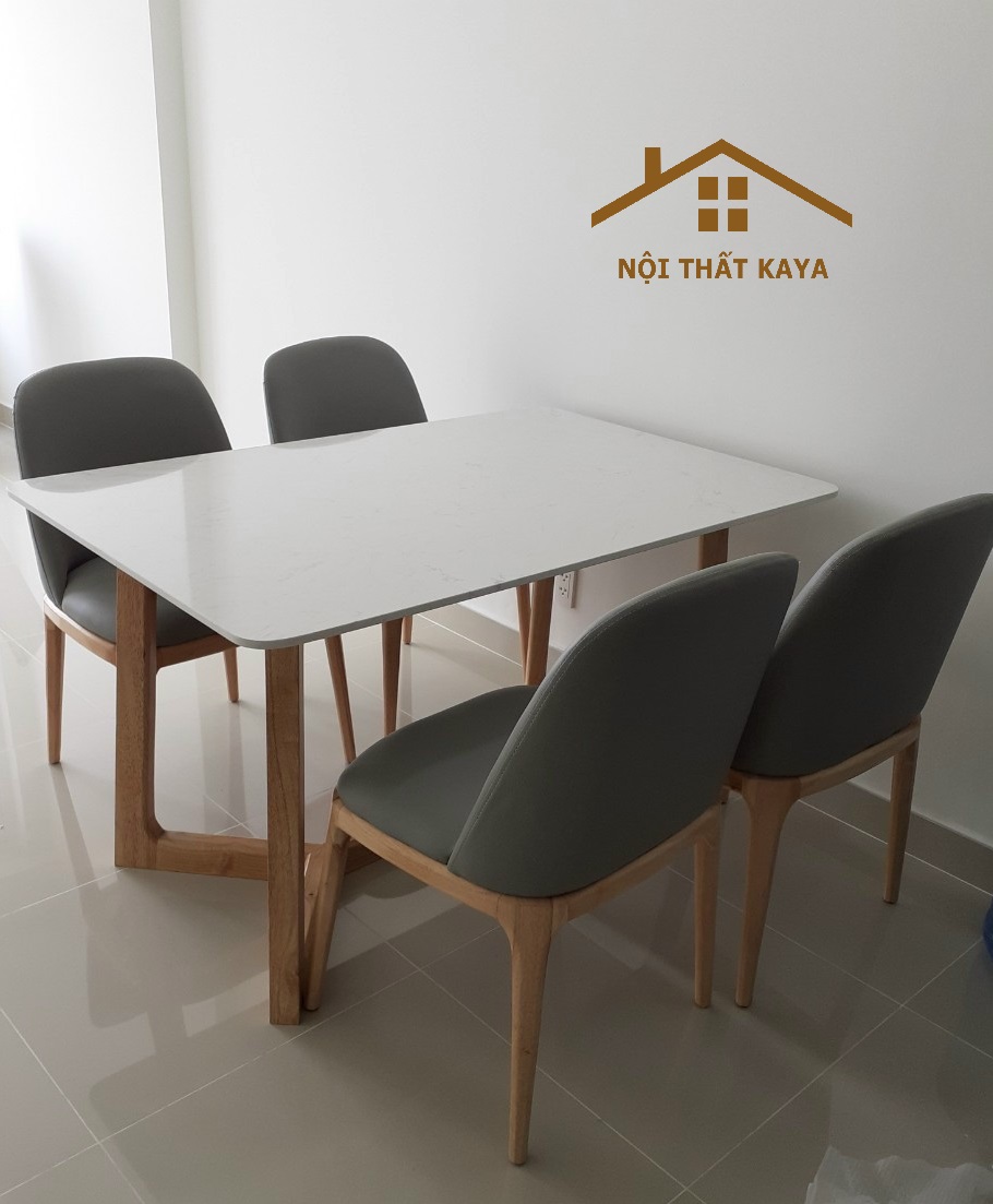 Bộ Bàn Ăn 4 Ghế Mặt Đá Nhập Khẩu Doxa BAK - 03