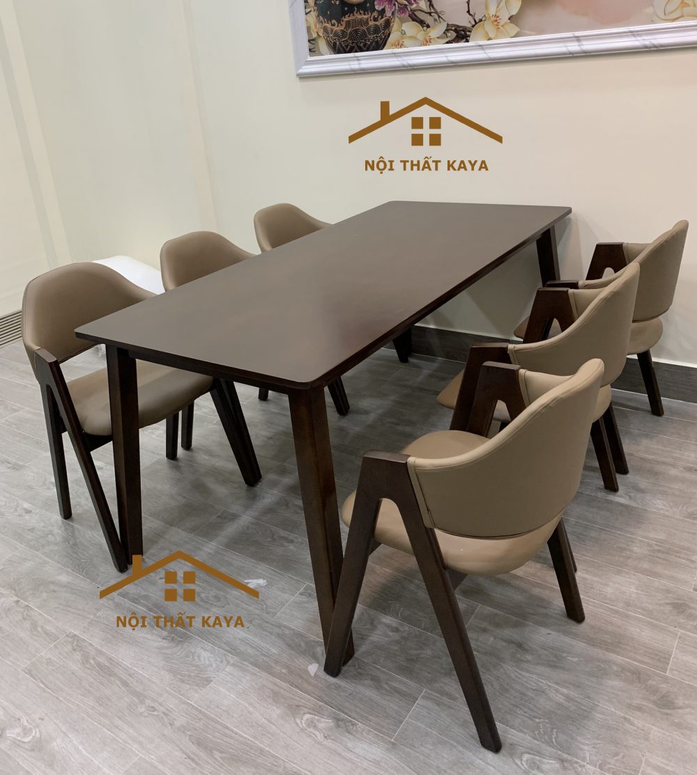 Set Bàn Ăn 6 Ghế Ema (Nâu) BAK-483