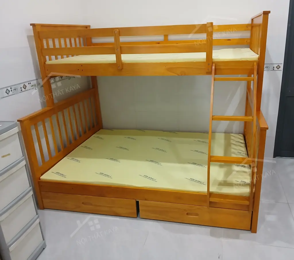 Giường 2 Tầng Xuất Khẩu GT228 (1m-1m4) - Nâu