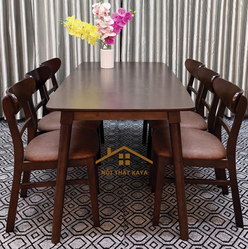 Set Bàn Ăn 6 Ghế Lunar (Trắng) BAK-489
