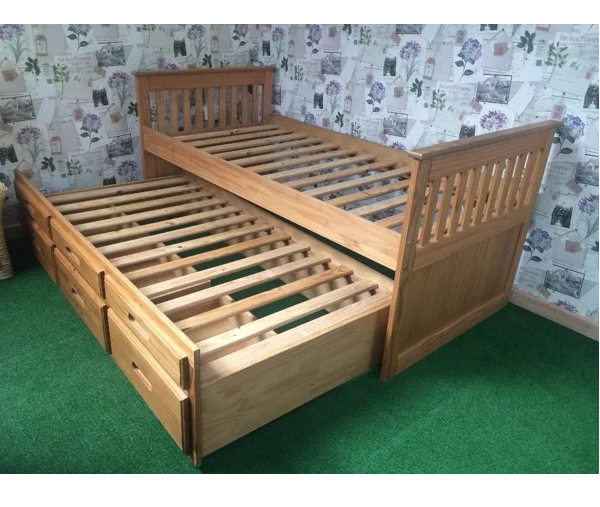 Giường Hộp 2 Tầng Xuất Khẩu GT092 (1m-1m) - Tự Nhiên