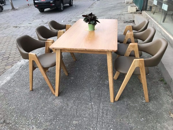 Set Bàn Ăn 6 Ghế Ema (Nâu) BAK-483