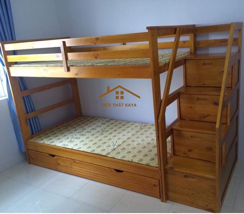 Giường 3 Tầng Xuất Khẩu GT365 (1m-1m-1m) - Trắng