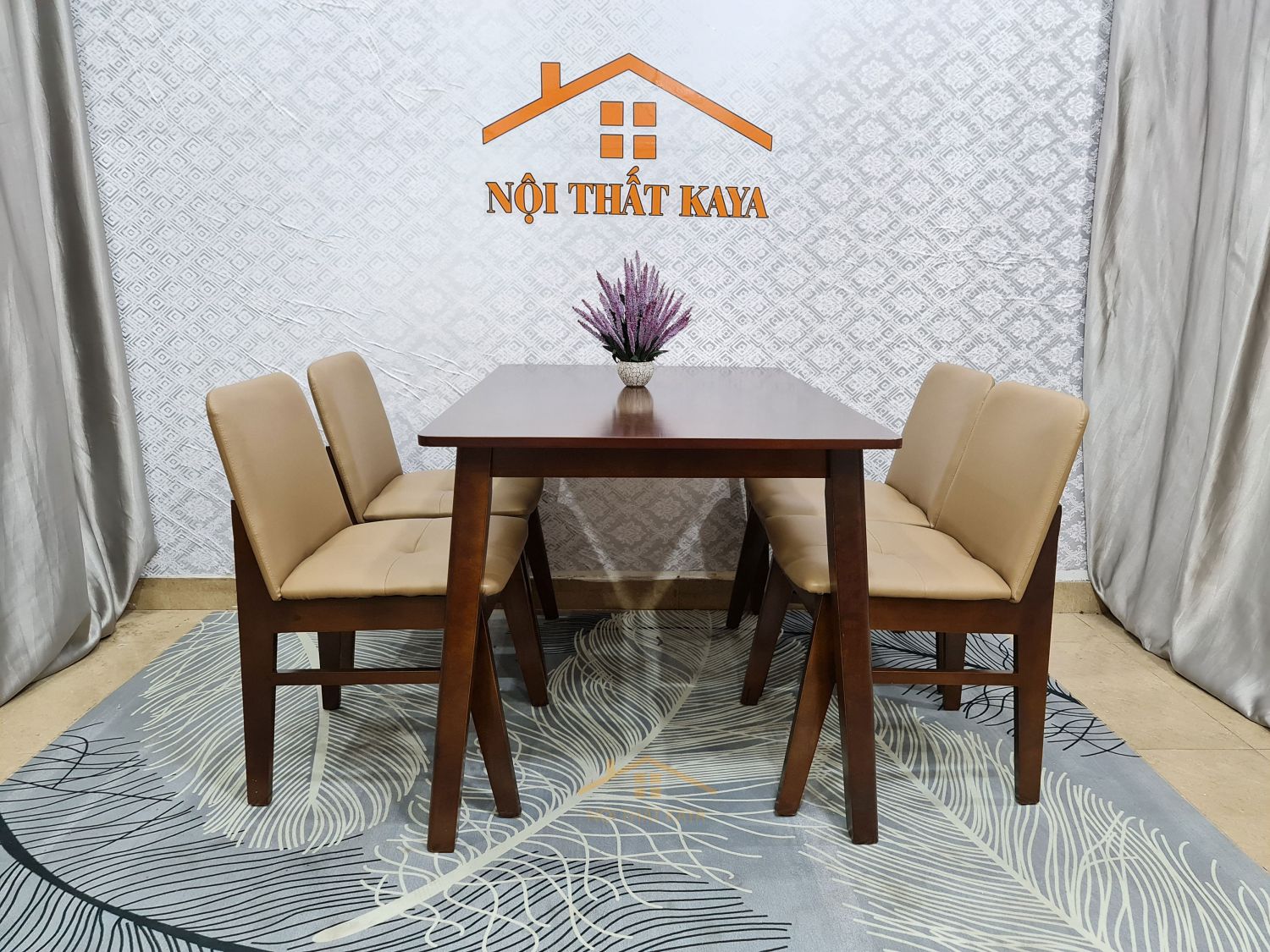 Set Bàn Ăn 4 Ghế Hana (Nâu) BAK-499
