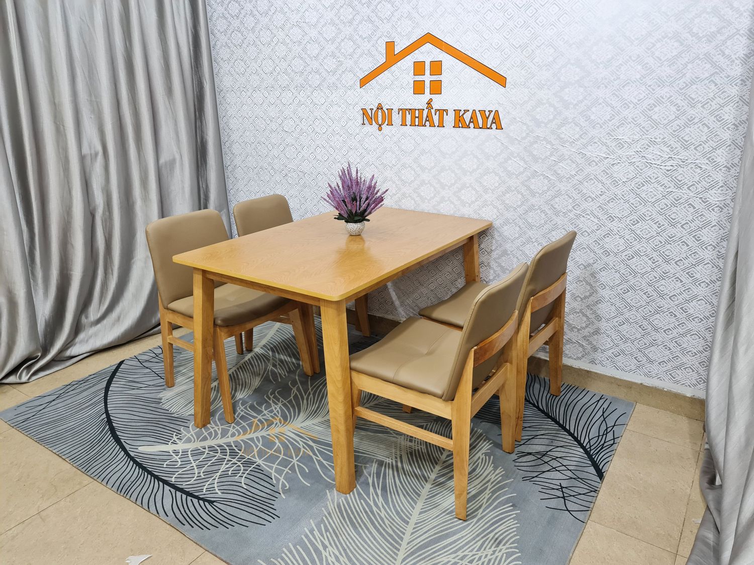 Set Bàn Ăn 4 Ghế Hana (Tự Nhiên) BAK-498