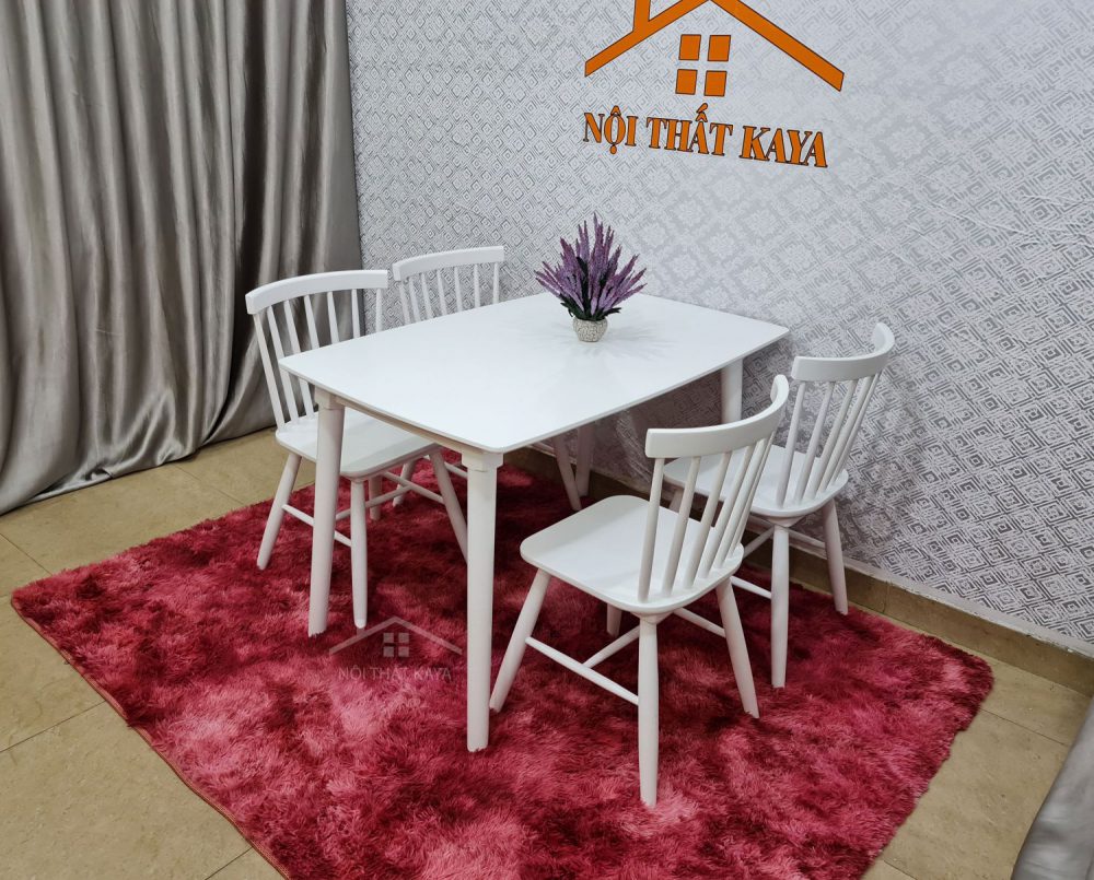 Set Bàn Ăn 4 Ghế Sunny (Trắng) BAK-480