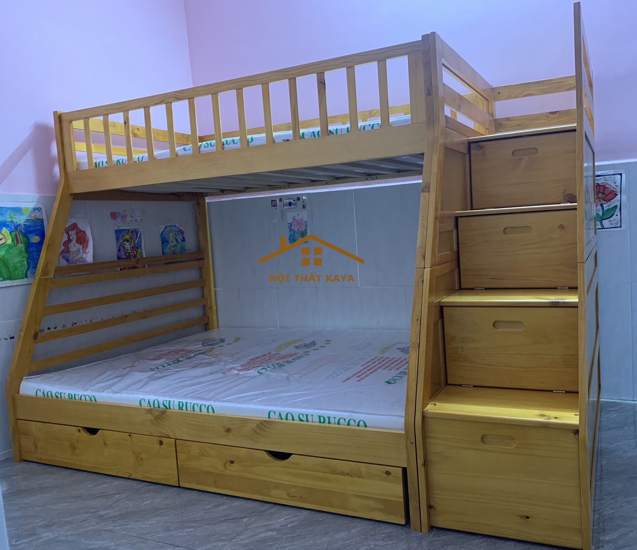 Giường 2 Tầng Xuất Khẩu GT292 (1m-1m4) - Vàng