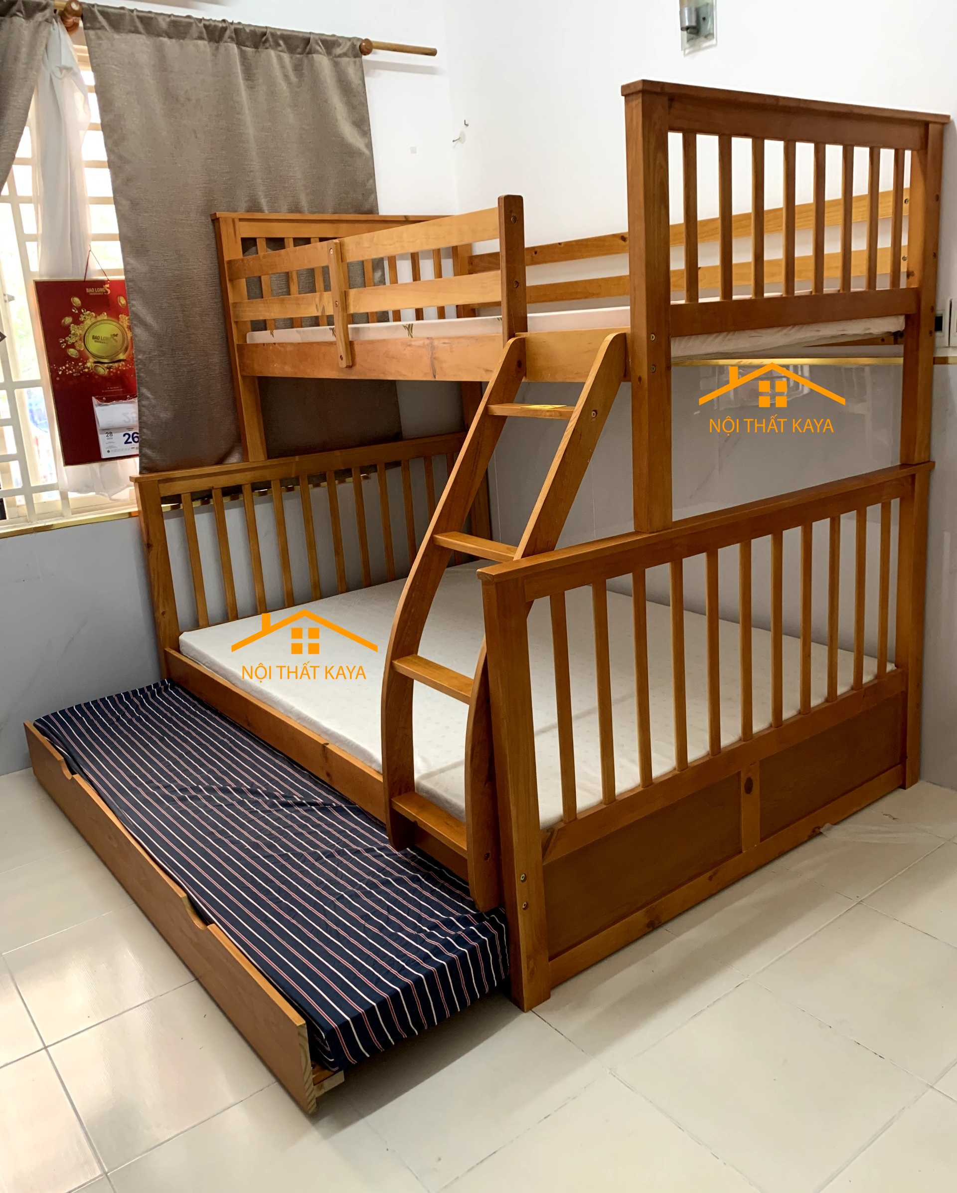 Giường 3 Tầng Xuất Khẩu GT328 (1m-1m4-1m) - Vàng