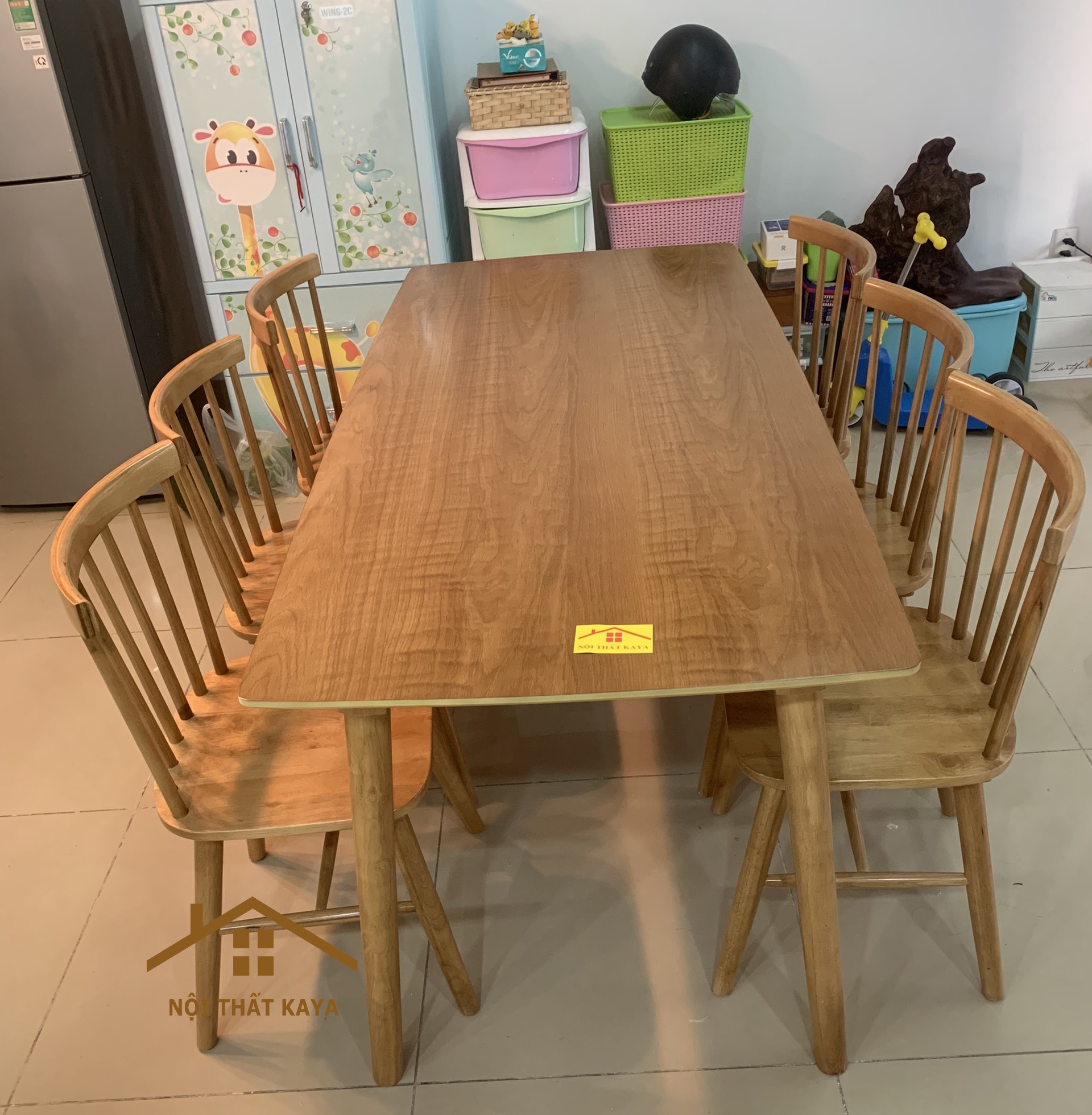 Set Bàn Ăn 6 Ghế Sunny (Nâu) BAK-600