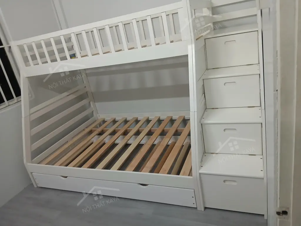 Giường 3 Tầng Xuất Khẩu GT392 (1m-1m4-1m) - Tự Nhiên