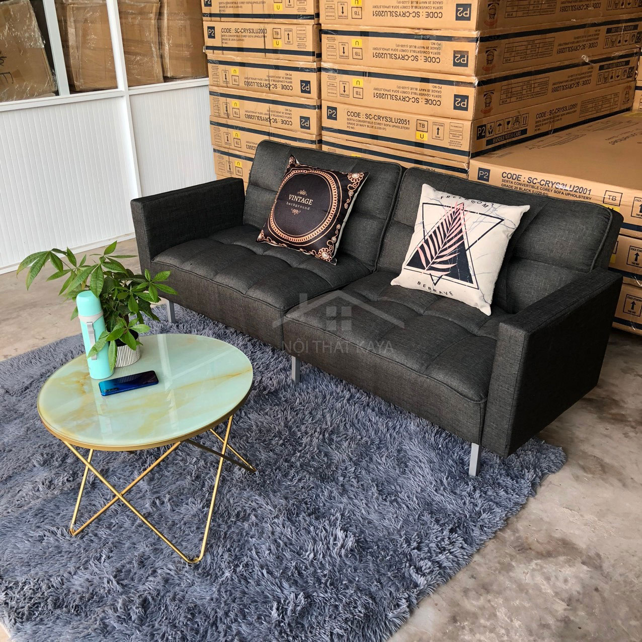 Sofa bed có tay kích thước 200×100 SFB02