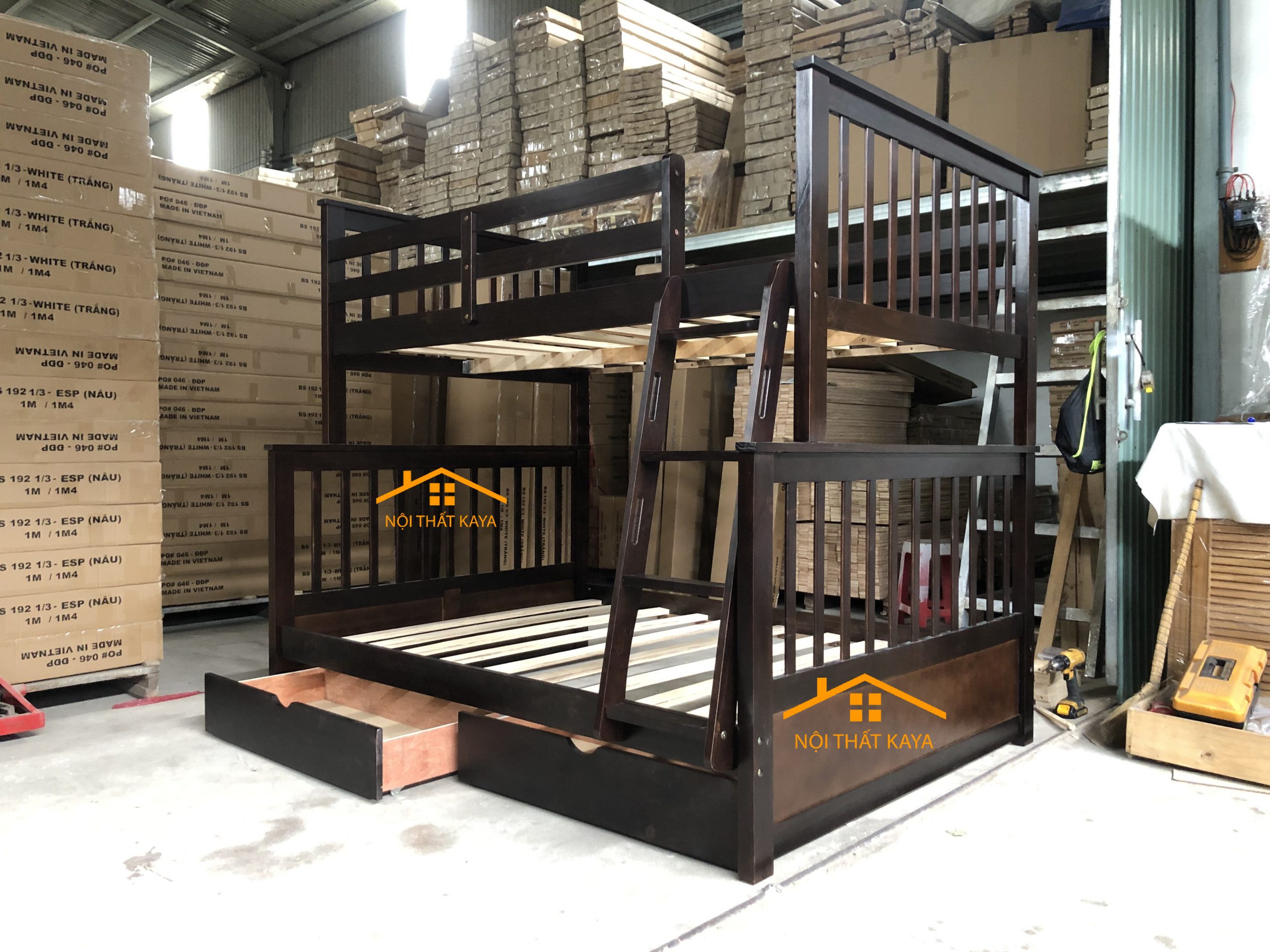 Giường 2 Tầng Xuất Khẩu BF228 (1m2-1m4) - Trắng
