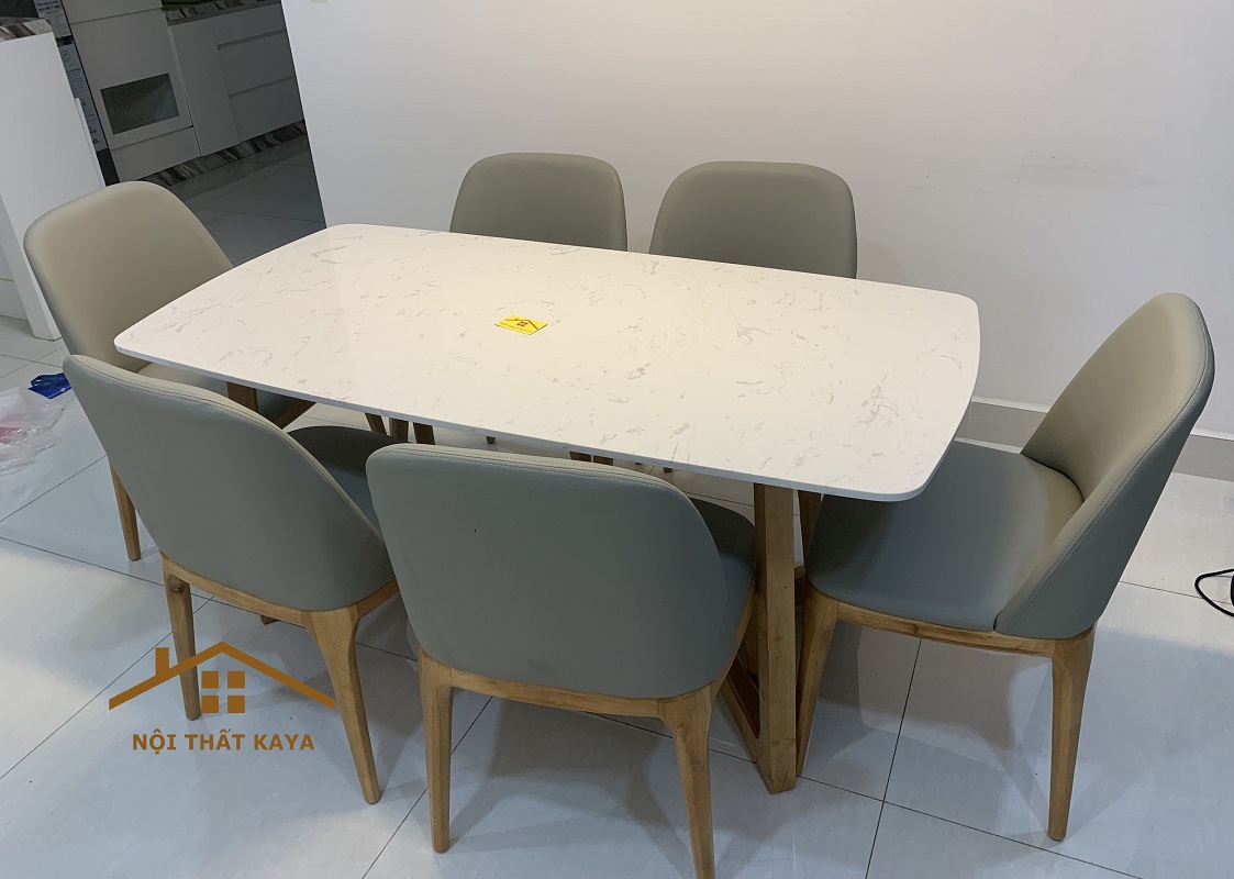 Bộ Bàn Ăn 6 Ghế Mặt Đá Nhập Khẩu Doxa BAK - 08