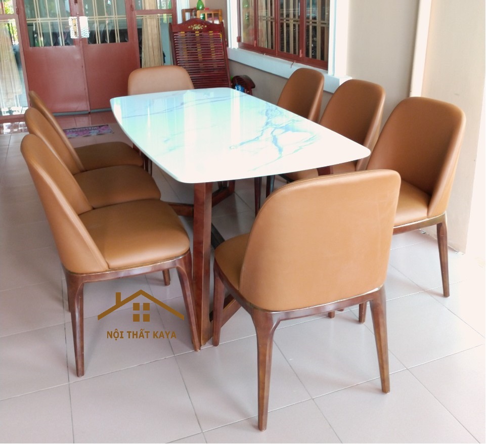 Bộ Bàn Ăn 8 Ghế Mặt Đá Nhập Khẩu Doxa BAK - 10