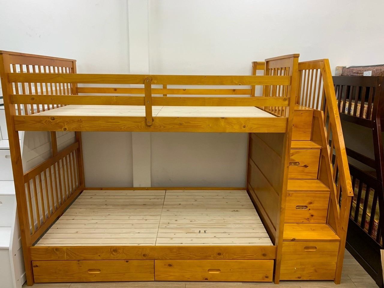 Giường 2 Tầng Xuất Khẩu BF166 Vạt Kín (1m2) - Tự Nhiên