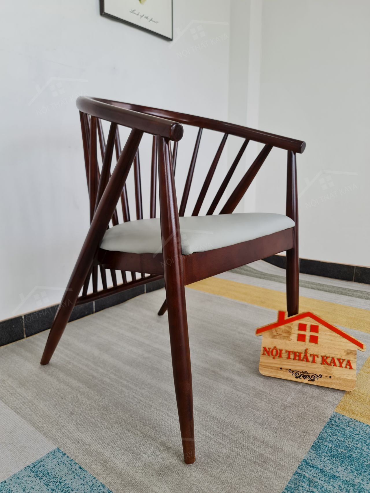 Ghế GENNY gỗ cao su bọc da cao cấp Ghế GENNY gỗ cao su bọc da cao cấp