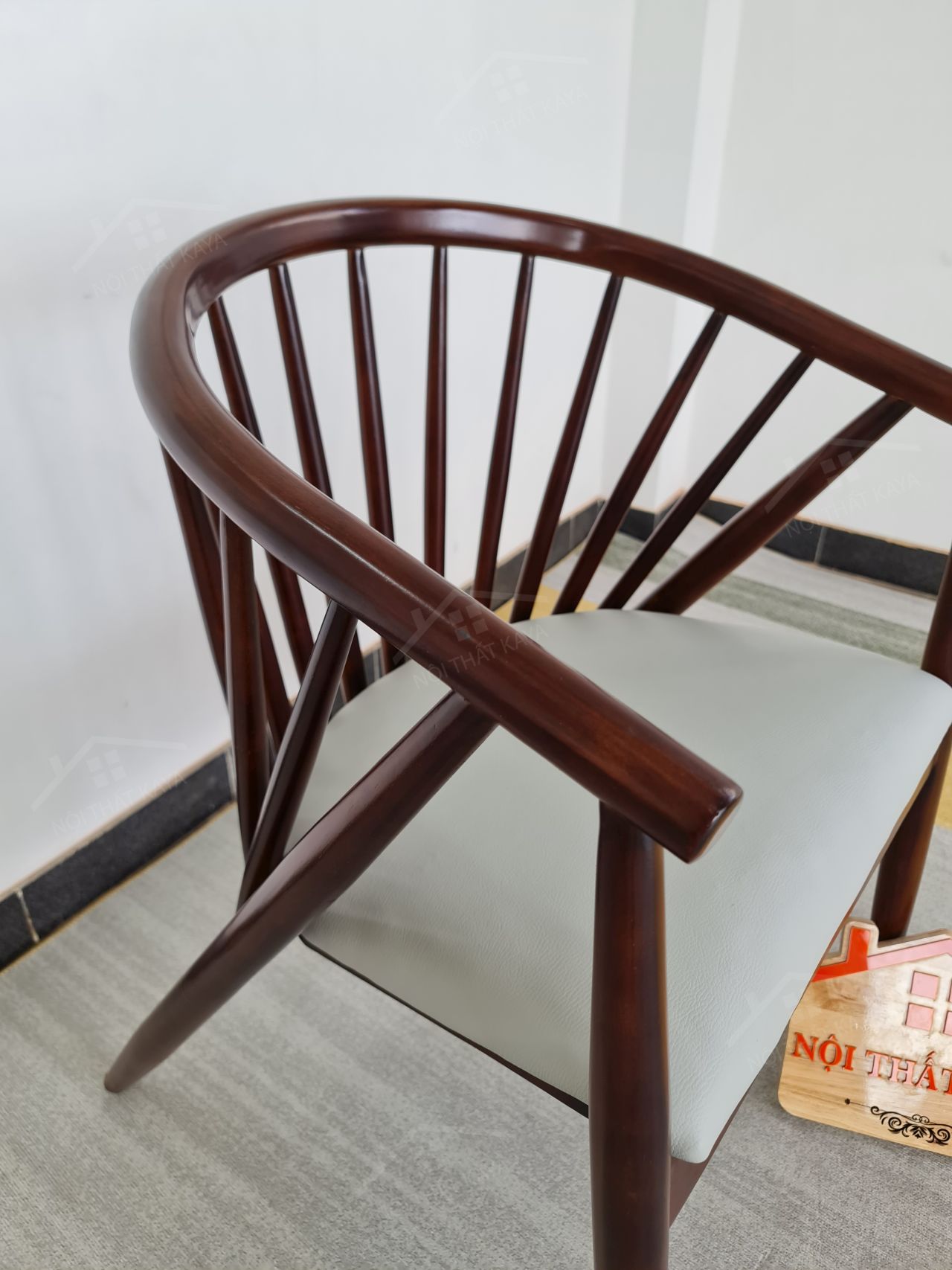 Ghế GENNY gỗ cao su bọc da cao cấp Ghế GENNY gỗ cao su bọc da cao cấp