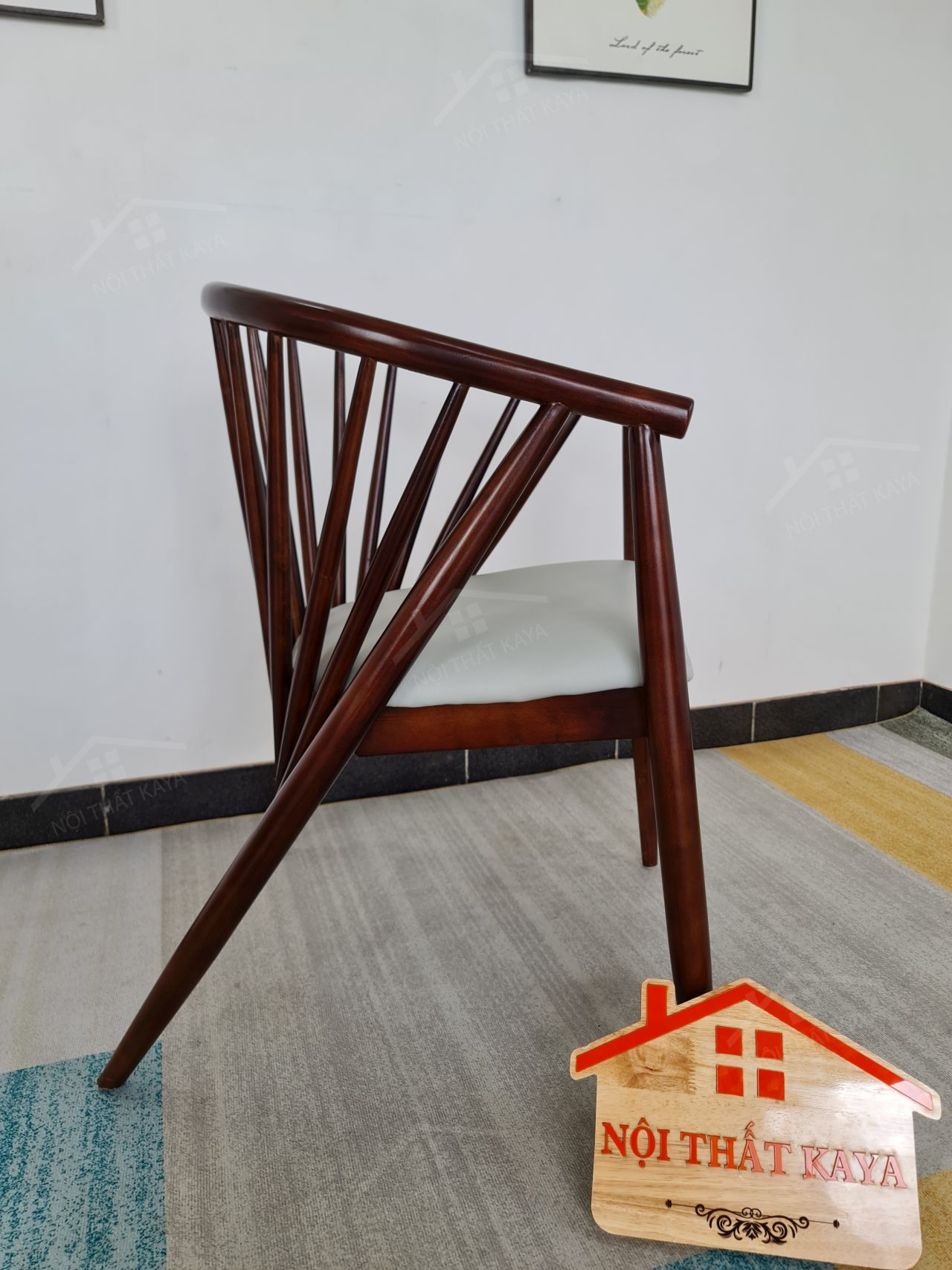 Ghế GENNY gỗ cao su bọc da cao cấp Ghế GENNY gỗ cao su bọc da cao cấp