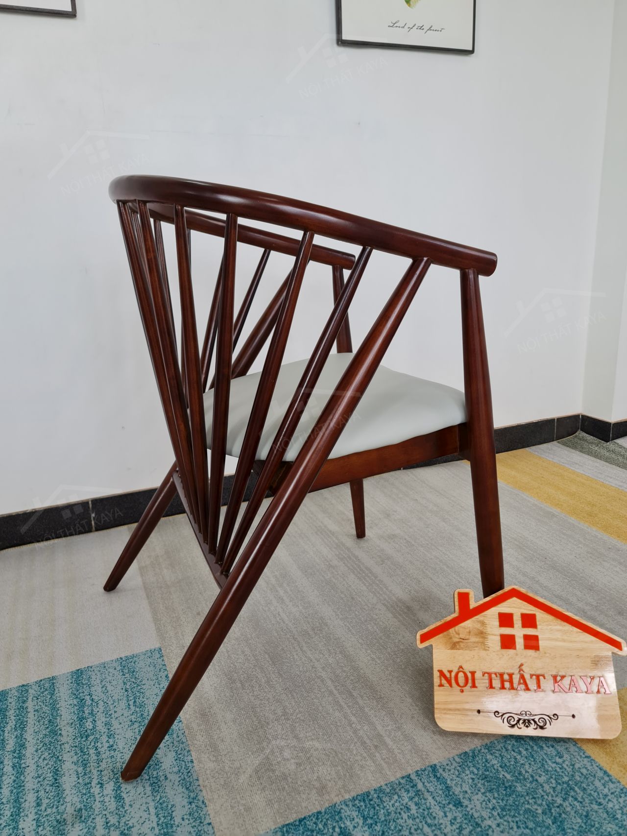 Ghế GENNY gỗ cao su bọc da cao cấp Ghế GENNY gỗ cao su bọc da cao cấp