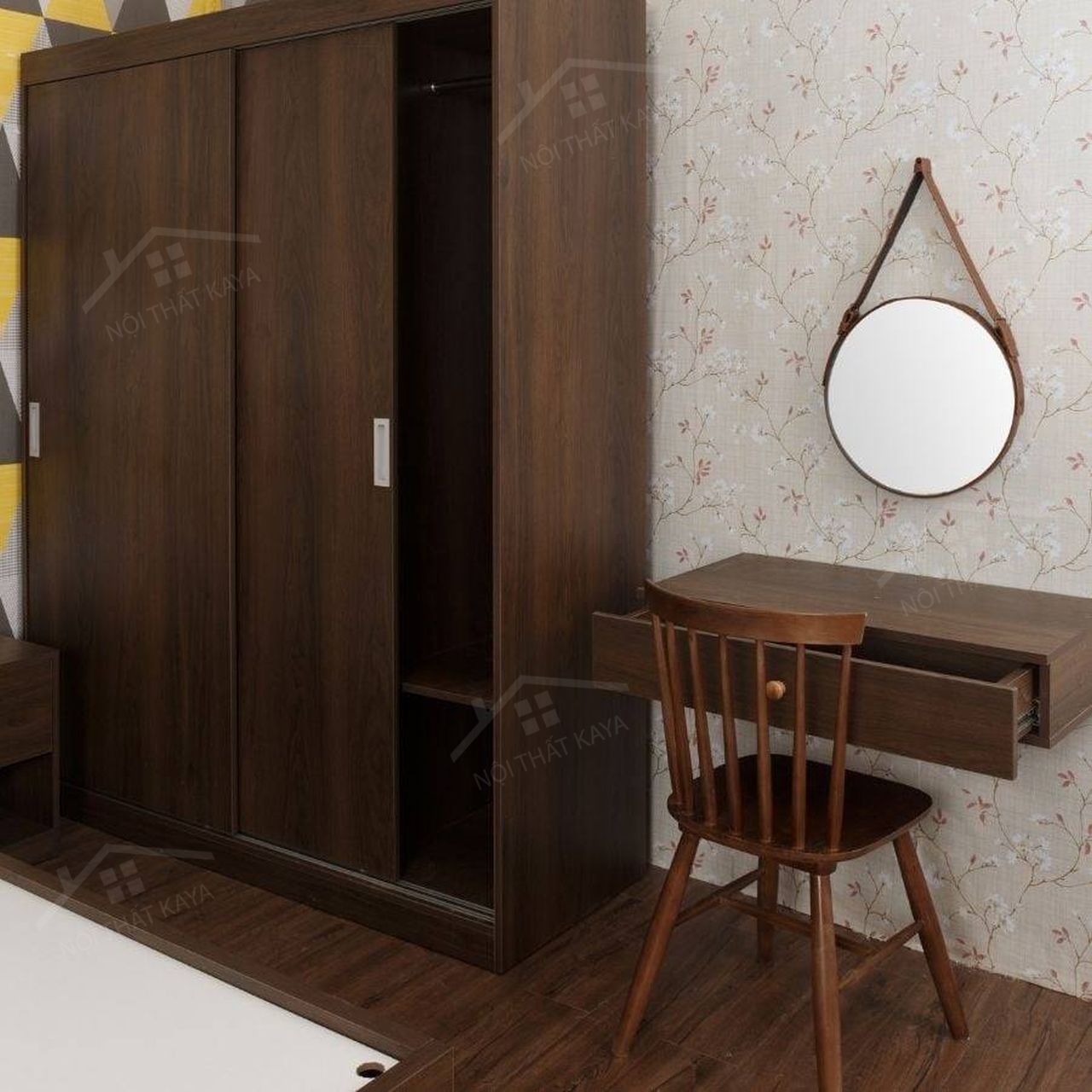 Bộ nội thất phòng ngủ HDF PN001 (Giường - Tủ quần áo - Tủ đầu giường - Bàn trang điểm) Bộ nội thất phòng ngủ HDF PN001 (Giường - Tủ quần áo - Tủ đầu giường - Bàn trang điểm)