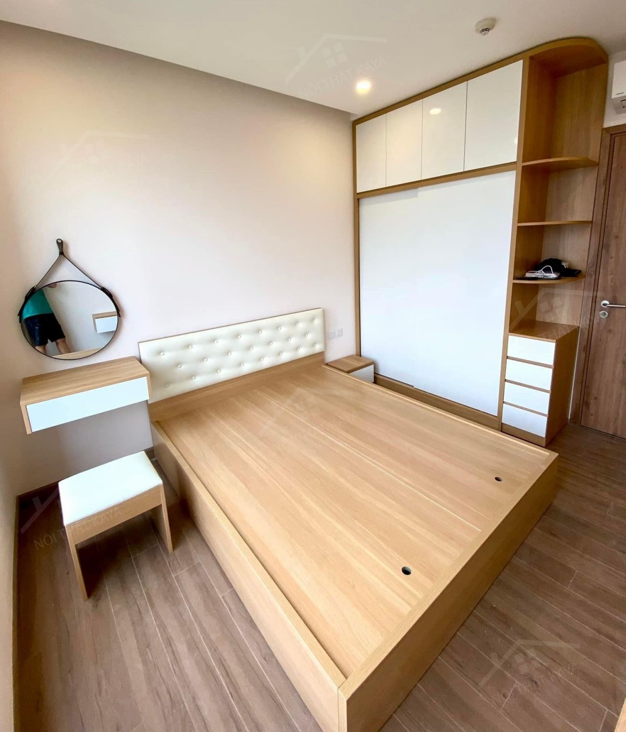 Bộ nội thất phòng ngủ HDF PN006 (Giường - Tủ quần áo - Tủ đầu giường - Bàn trang điểm) Bộ nội thất phòng ngủ HDF PN006 (Giường - Tủ quần áo - Tủ đầu giường - Bàn trang điểm)