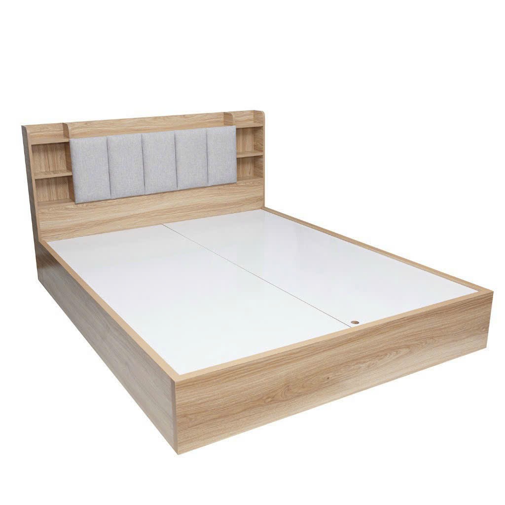 Giường gỗ công nghiệp đầu giường bọc nệm GGCN005