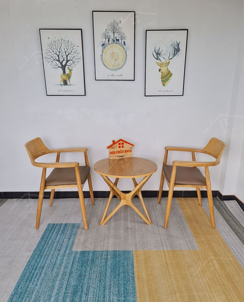 HIROSIMA 2 ghế + bàn đá chân TULIP