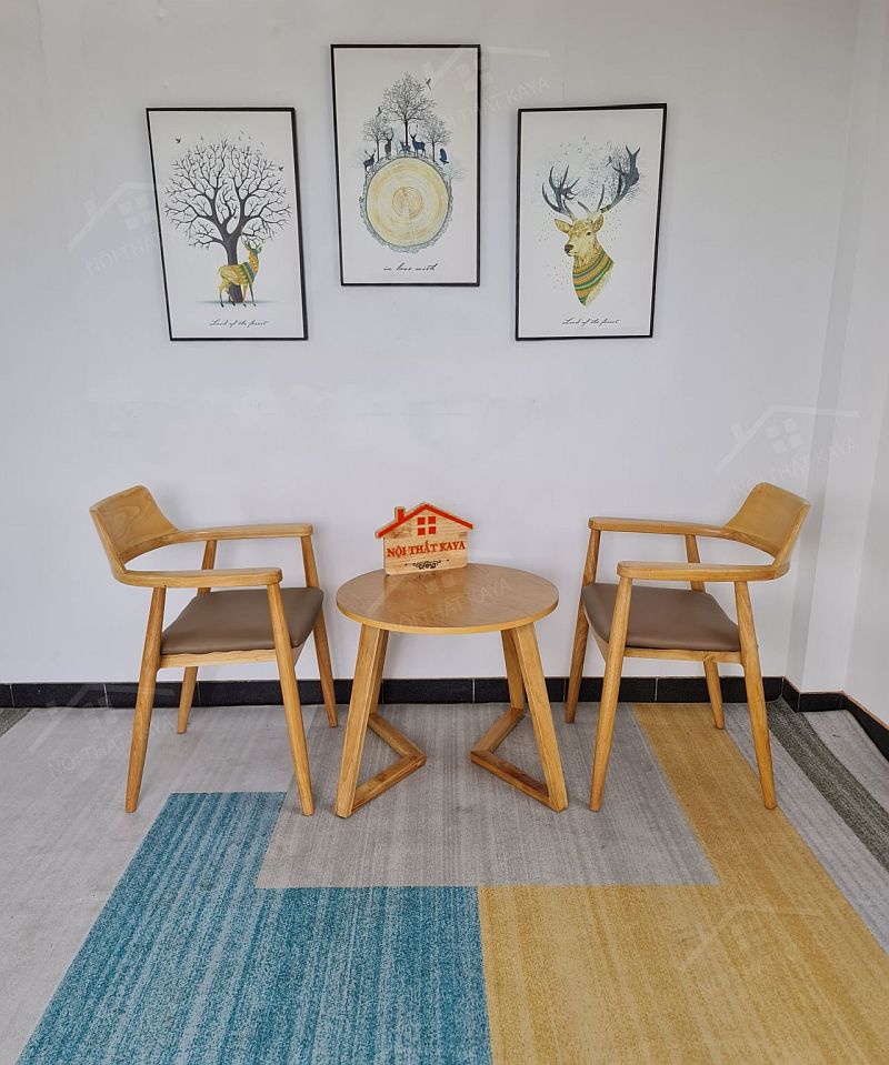 HIROSIMA 2 ghế + bàn đá chân TULIP