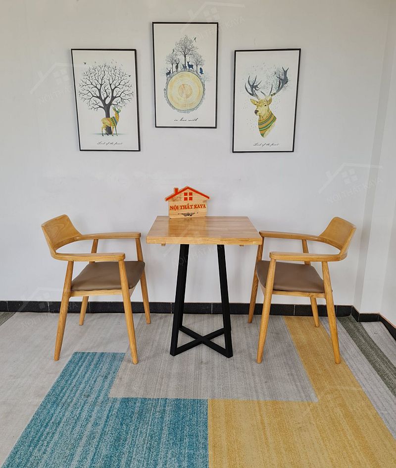 HIROSIMA 2 ghế + bàn đá chân TULIP
