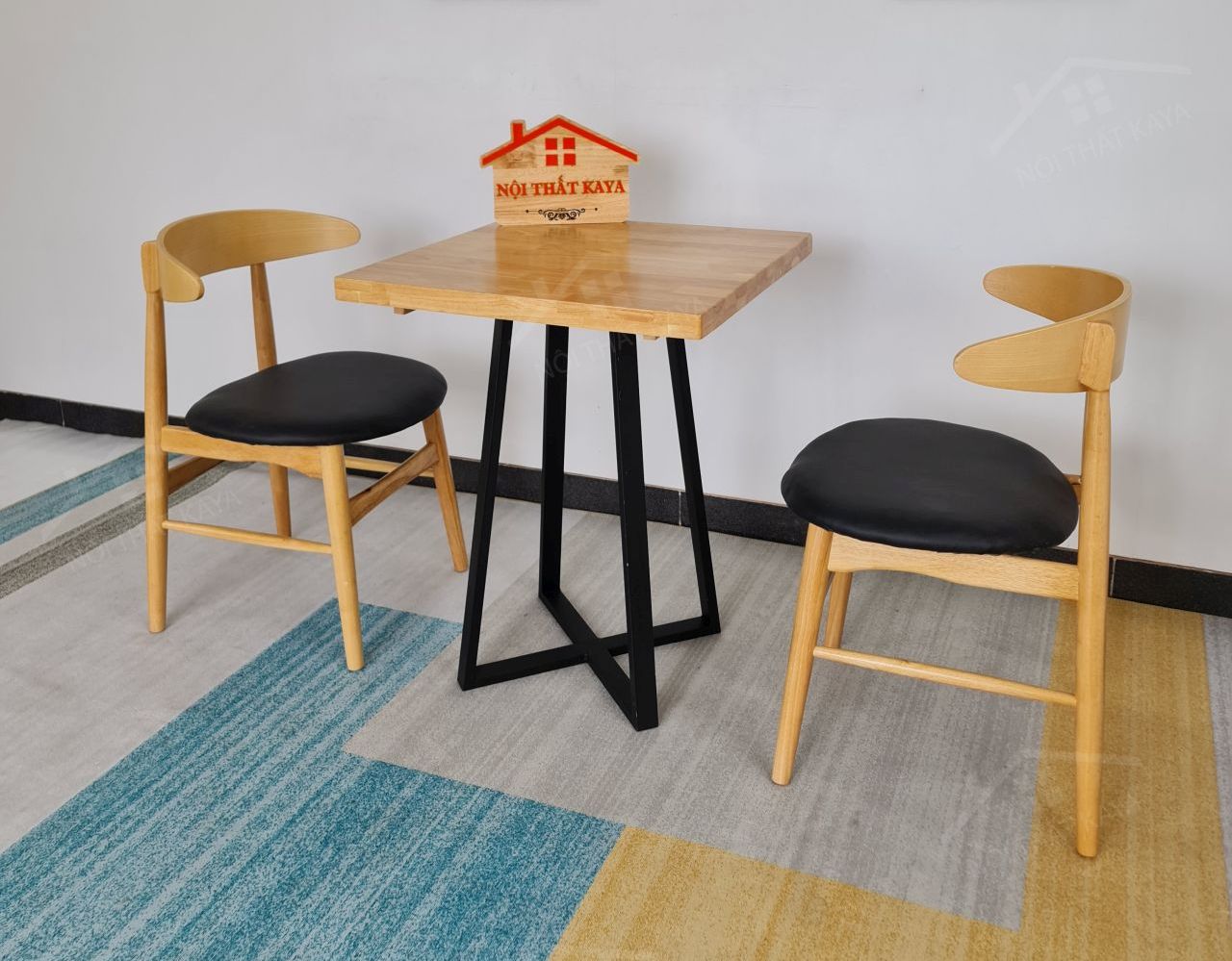LUNA 2 ghế + bàn chân sắt KY-GH 103 LUNA 2 ghế + bàn chân sắt KY-GH 103