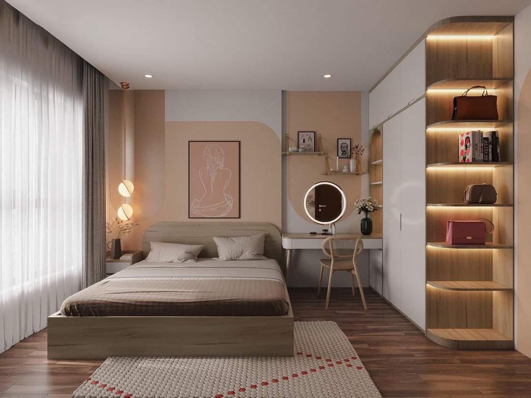 Bộ nội thất phòng ngủ HDF PN012 (Giường - Tủ quần áo - Tủ đầu giường - Bàn trang điểm) Bộ nội thất phòng ngủ HDF PN012 (Giường - Tủ quần áo - Tủ đầu giường - Bàn trang điểm)