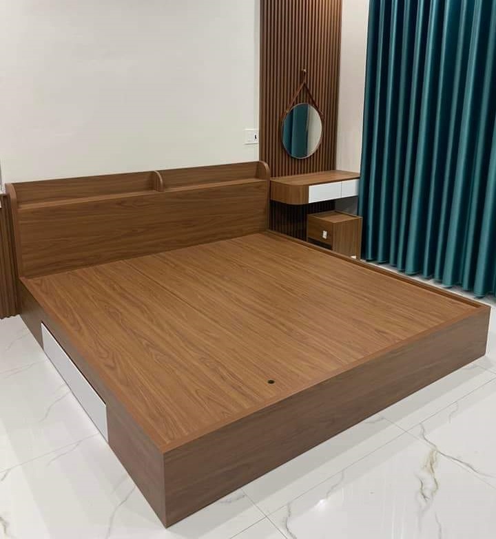 Giường gỗ công nghiệp có hộc GGCN008