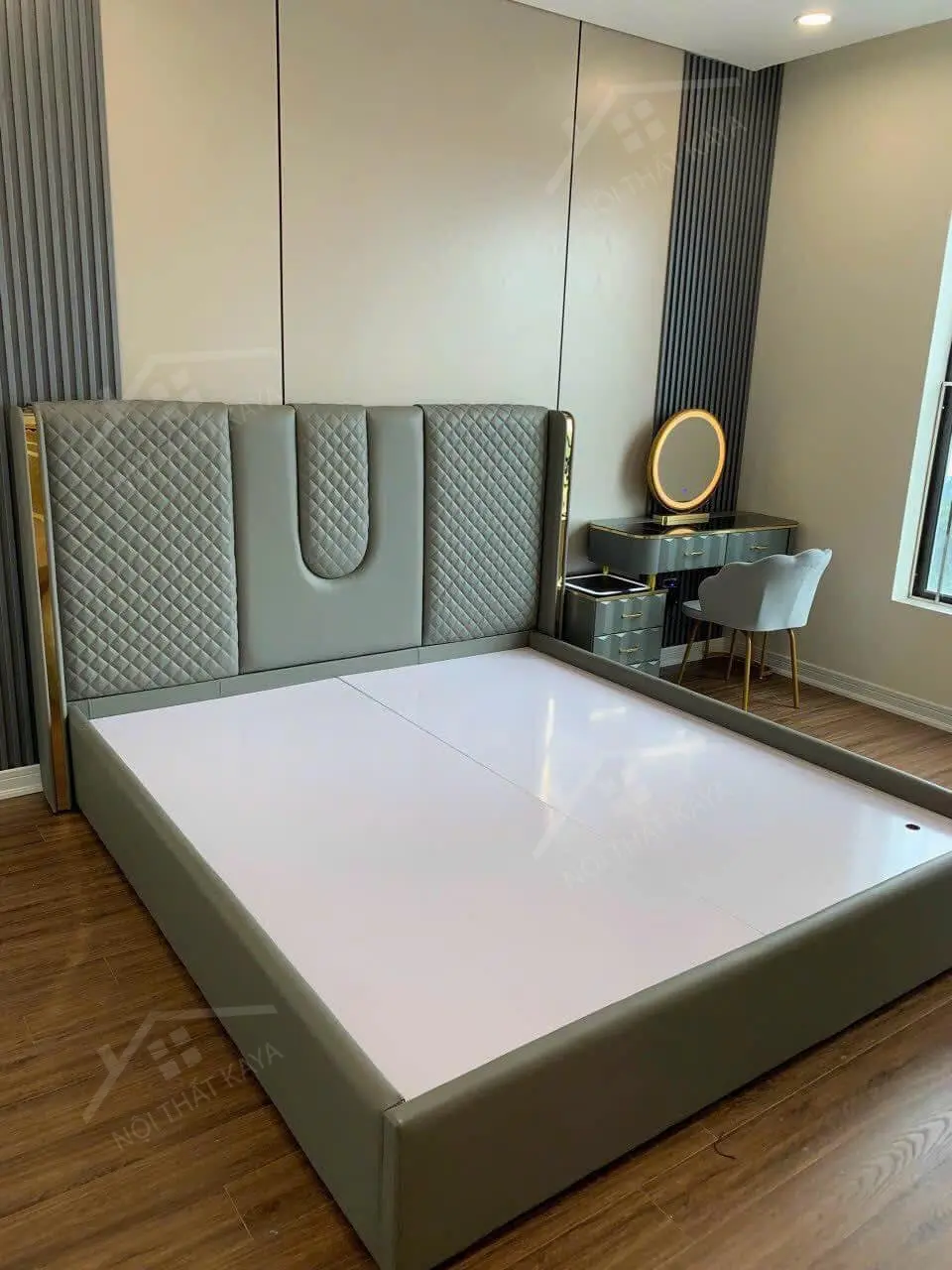Giường bọc nệm đầu kiểu GNDK017