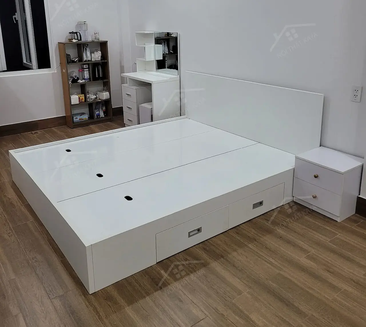 Giường gỗ công nghiệp 2 hộc kéo GGCN015