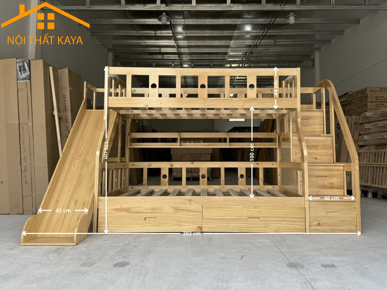 Giường Tầng Cao Cấp KAYA (1m-1m2; 1m2-1m2; 1m2-1m4; 1m4-1m4; 1m4-1m6; 1m4-1m8)