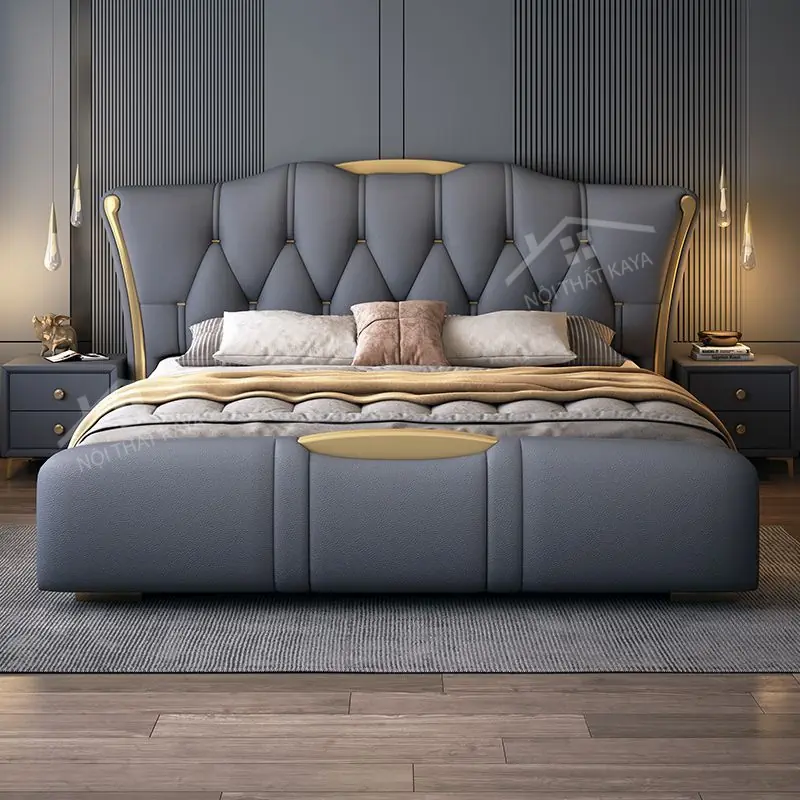 Giường bọc nệm đầu kiểu GNDK025