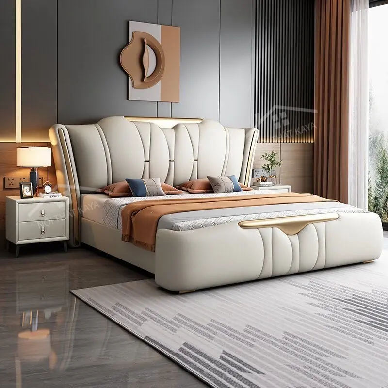 Giường bọc nệm đầu kiểu GNDK026