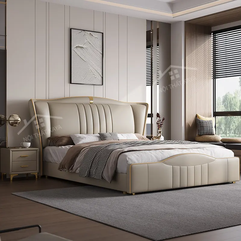 Giường bọc nệm đầu kiểu GNDK029
