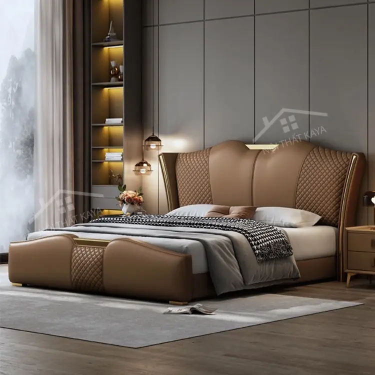 Giường bọc nệm đầu kiểu GNDK030